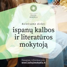 Kviečiame dirbti ispanų kalbos ir literatūros mokytoją
